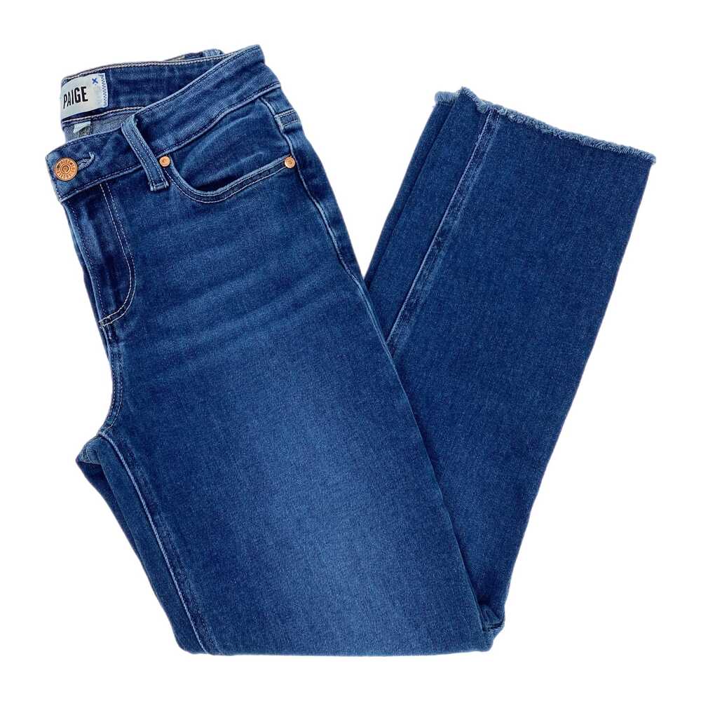 PAIGE Blue Dark Wash Amber Crop Jeans | Size 26
